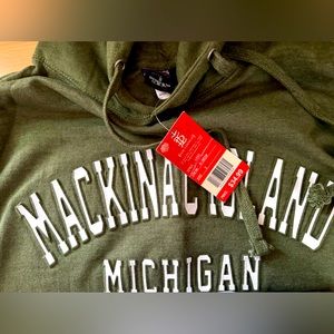 Green Hoodie Mackinac Island Michigan. New with tag